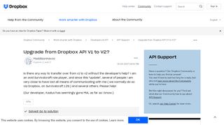 
                            11. Solved: Upgrade from Dropbox API V1 to V2? - Dropbox Community ...