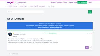 
                            7. Solved: User ID login - MYOB Community