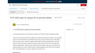 
                            3. Solved: VVX 500 login to skype for business failed. - Polycom ...