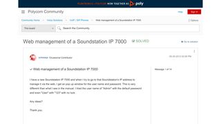 
                            1. Solved: Web management of a Soundstation IP 7000 - Polycom ...