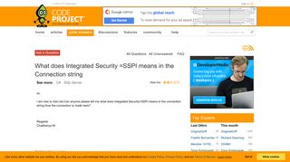 
                            9. [Solved] What does Integrated Security =SSPI means in the ...