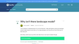 
                            8. Solved: Why isn't there landscape mode? - The Spotify Community