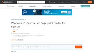 
                            7. [SOLVED] Windows 10: Can't set up fingerprint reader for sign-on ...