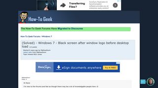 
                            3. (Solved) - Windows 7 - Black screen after window logo before ...