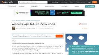 
                            6. [SOLVED] Windows login failures - Spiceworks. - Spiceworks General ...