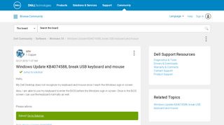 
                            10. Solved: Windows Update KB4074588, break USB keyboard and ... - Dell