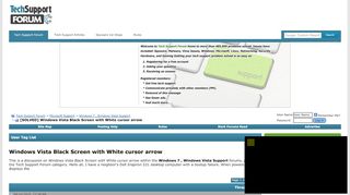 
                            8. [SOLVED] Windows Vista Black Screen with White cursor arrow - Tech ...