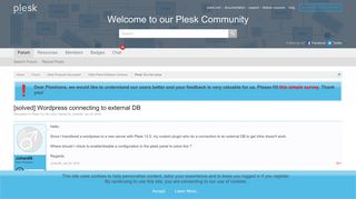 
                            8. [solved] Wordpress connecting to external DB | Plesk Forum