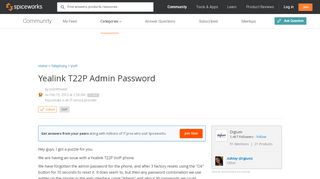 
                            9. [SOLVED] Yealink T22P Admin Password - VoIP Forum - Spiceworks ...