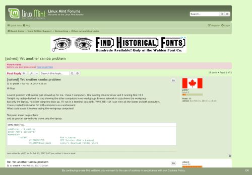 
                            4. [solved] Yet another samba problem - Linux Mint Forums