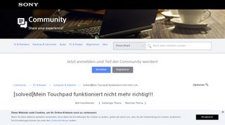 
                            2. [solved]Mein Touchpad funktioniert nicht mehr rich... - Sony