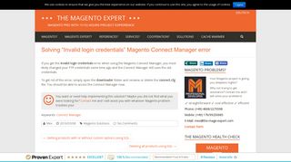 
                            10. Solving “Invalid login credentials” Magento Connect Manager error ...