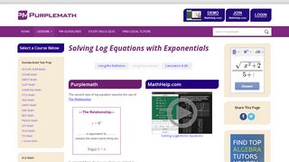 
                            11. Solving Log Equations with Exponentials | Purplemath