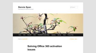 
                            10. Solving Office 365 activation issues - Dennis Span