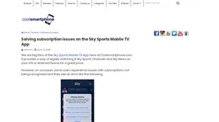 
                            13. Solving subscription issues on the Sky Sports Mobile TV App ...