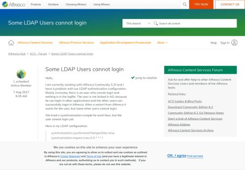 
                            1. Some LDAP Users cannot login | Alfresco Community