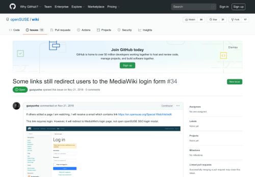 
                            7. Some links still redirect users to the MediaWiki login form · Issue #34 ...