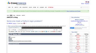 
                            9. Some one meet a firefox's login problem? - Codeforces