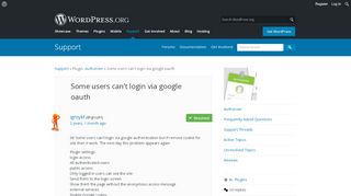 
                            6. Some users can't login via google oauth | WordPress.org