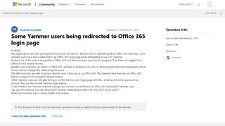 
                            11. Some Yammer users being redirected to Office 365 login page ...