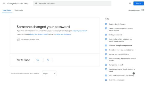 
                            7. Someone changed your password - Google Account Help