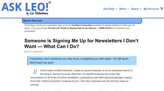 
                            12. Someone Is Signing Me Up for Newsletters I Don't Want - What Can I ...