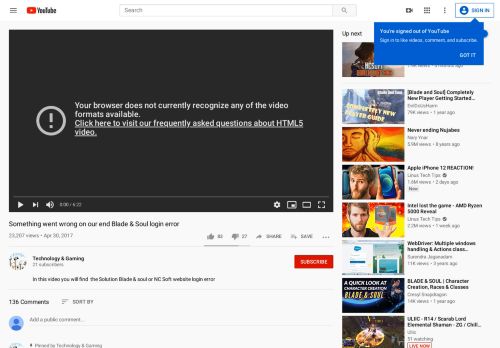 
                            8. Something went wrong on our end Blade & Soul login error - YouTube