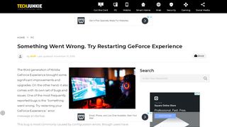 
                            6. Something Went Wrong. Try Restarting GeForce Experience