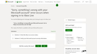 
                            12. Something's Wrong with Your Microsoft Account - Xbox Support