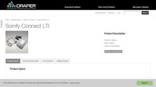 
                            11. Somfy Connect LTI :: Draper, Inc.