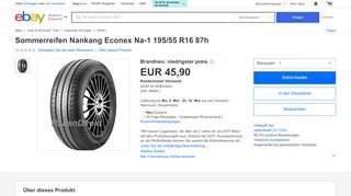 
                            11. Sommerreifen Nankang Econex Na-1 195/55 R16 87h | eBay