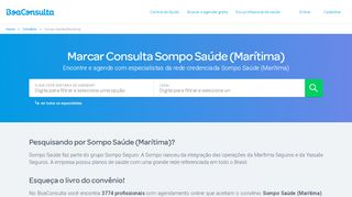 
                            10. Sompo Saúde (Marítima): Agendamento de consultas - BoaConsulta