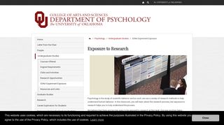 
                            9. SONA Experiment Exposure - University of Oklahoma