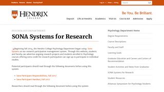 
                            12. SONA Systems for Research | Hendrix College