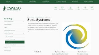 
                            9. Sona Systems | Psychology - SUNY Oswego