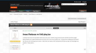 
                            9. Sonar Platinum vs UAD plug ins | Cakewalk Forums