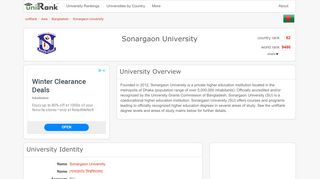 
                            11. Sonargaon University | Ranking & Review
