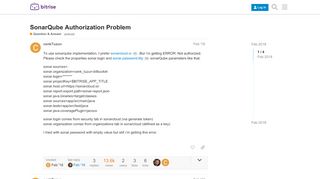 
                            6. SonarQube Authorization Problem - Question & Answer - Bitrise ...