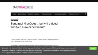 
                            5. Sondaggi NiceQuest: iscriviti e ricevi subito 3 euro di benvenuto