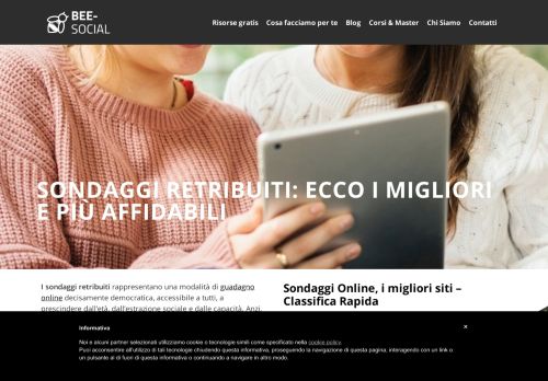 
                            1. Sondaggi retribuiti: ecco i migliori siti di sondaggi online - Bee Social!