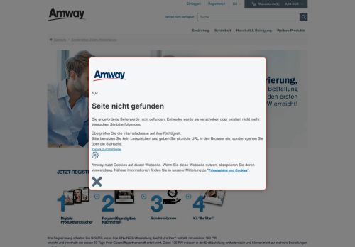 
                            7. Sonderaktion: Online-Registrierung - Amway