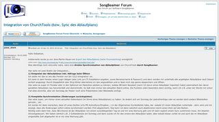 
                            8. SongBeamer Forum :: Thema anzeigen - Integration von ChurchTools ...