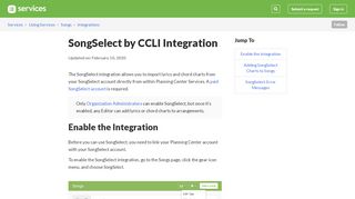 
                            12. SongSelect by CCLI Integration – Services
