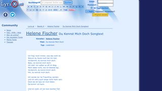 
                            7. Songtext Du Kennst Mich Doch von Helene Fischer | LyriX.at