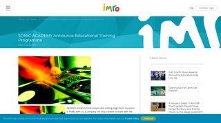 
                            12. SONIC ACADEMY Announce Educational Training Programme - IMRO