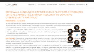 
                            7. SonicWall Announces Capture Cloud Platform, Introduces Virtual ...