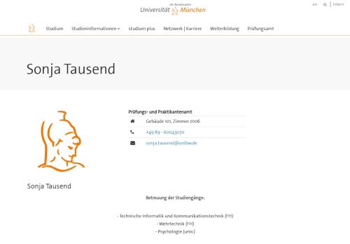 
                            4. Sonja Tausend — Studium - Universität der Bundeswehr München