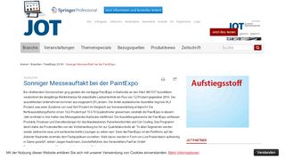 
                            9. Sonniger Messeauftakt bei der PaintExpo - jot-oberflaeche.de