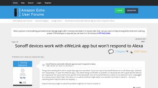 
                            6. Sonoff devices work with eWeLink app but won't respond to Alexa ...