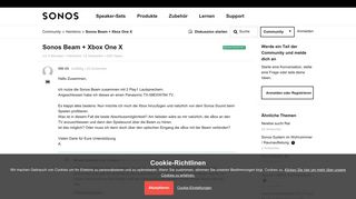 
                            12. Sonos Beam + Xbox One X | Willkommen in der Community